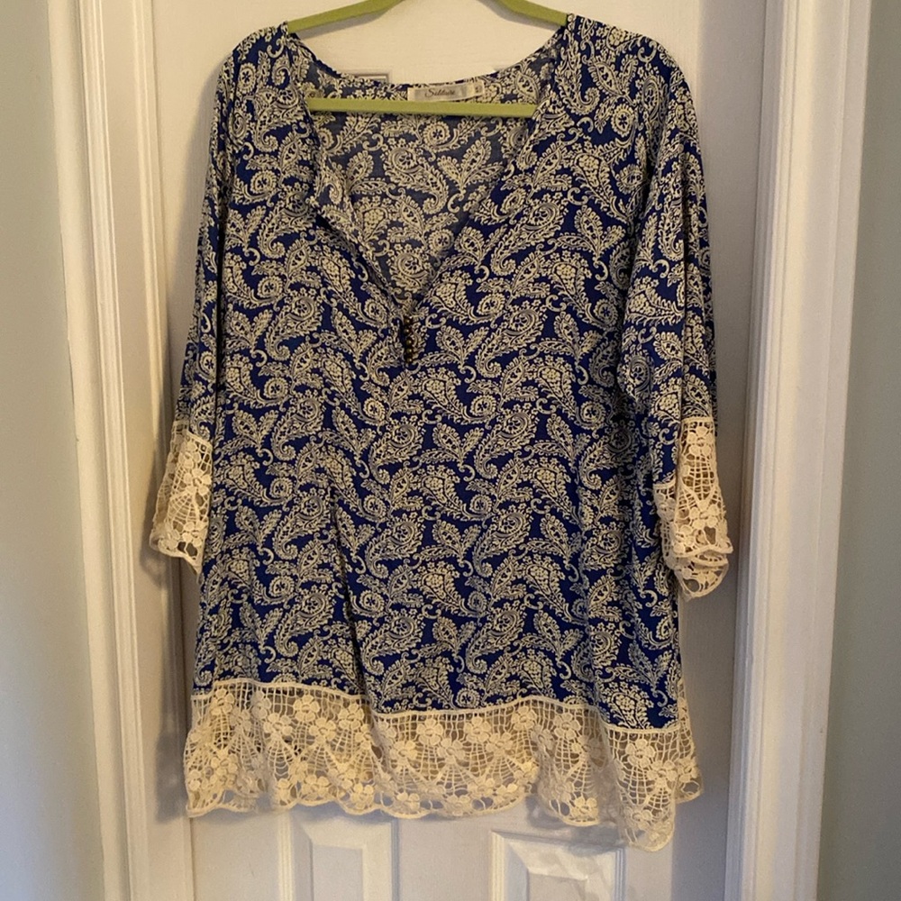 Tunic with Crochet Trim-2X